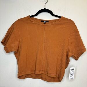 NWT Vans Women’s Cropped T-Shirt Short Sleeve Rust Cotton Blend Top Size XL